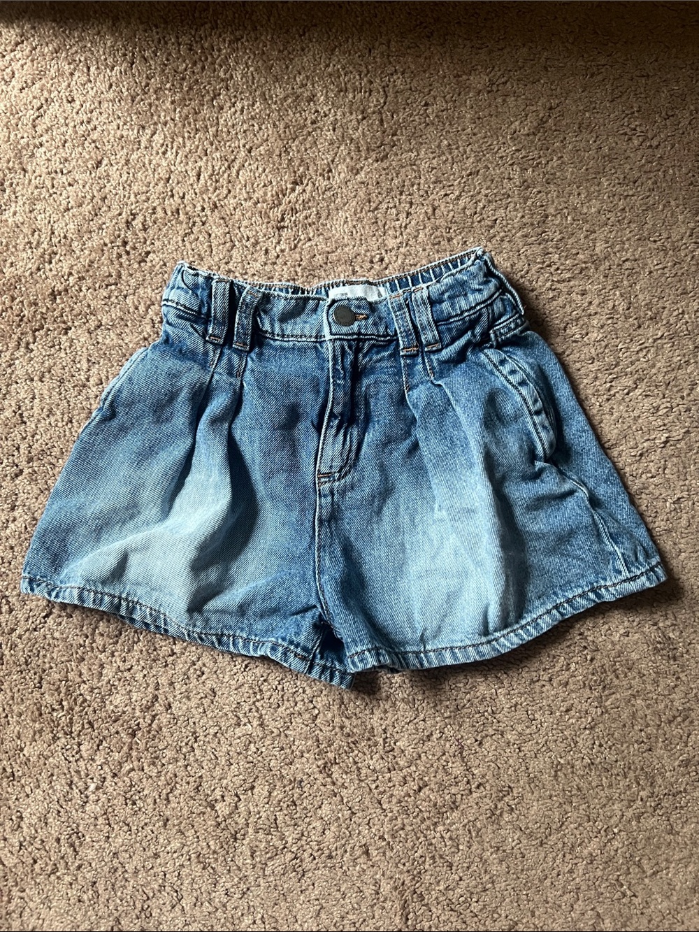 CottonOn Kids Girls’ Denim Paperbag Waist Shorts - Blue